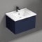 Blue Bathroom Vanity, Modern, Wall Mounted, 26